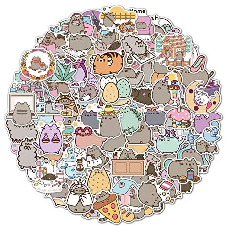 50/100PCS Cute Kawaii Cat Stickers Aesthetic Laptop Phone Water Bottle Waterproof Graffiti Decal Sticker Packs Kid Toy