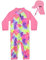 weVSwe Rash Guard Badeanzug Baby UPF 50+ Langarm Neugeborenes Sonnenhut Rosa Fischschuppen 18-24 Monate