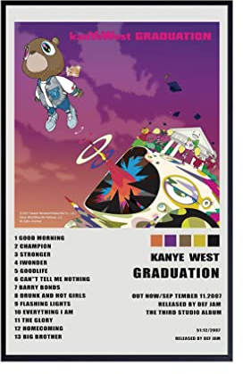XIHOO Christ-EZ KanYe West Graduation Album, limitiertes Poster, coole Wanddekoration, Kunstdruck, Poster für Raumästhetik, mattes Poster, rahmenloses Geschenk, 28 x 43 cm
