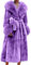 nicticsi Damen Kunstpelz Mantel Winter Lange Warme Cardigan Parka mit Kapuze Faux Fur Kunstfell Jacke Teddy Coat Winterjacke Steppjacke B Violett S