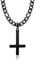 HSWYFCJY Kreuz kette Herren Kreuzkette Schwarz Edelstahl umgekehrtem Anhänger mit Kreuz Halskette für Männer Christliches Kreuz Halskette 20