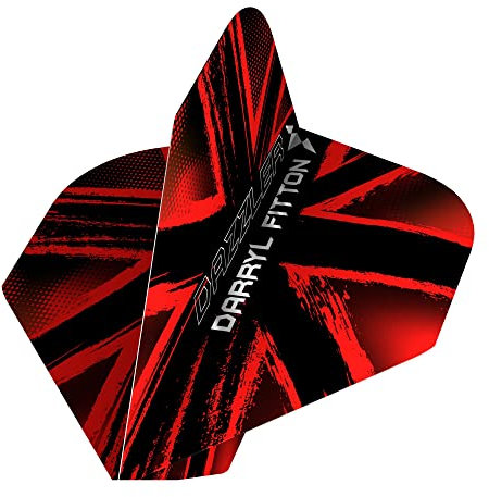 Mission Darts Darryl Fitton Dart-Flights | 100 Mikron Premium extra stark Standard No2 | Schwarz & Rot 1 Set (F3932)
