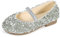 MK MATT KEELY Prinzessin Schuhe Mädchen Glitzer Ballerinas Kinder Mary Jane Kristall Frozen Sandalen,Silber,28EU(CN29)