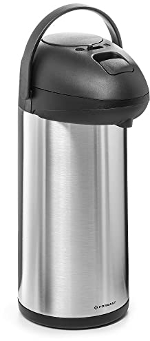 Forgast Termo con Bomba | Capacidad 5 Litros | Termo | Termo con Bomba | Termo de Acero Inoxidable Aislado | Botella Aislada | Cafetera con Bomba | Cómodo mango plegable