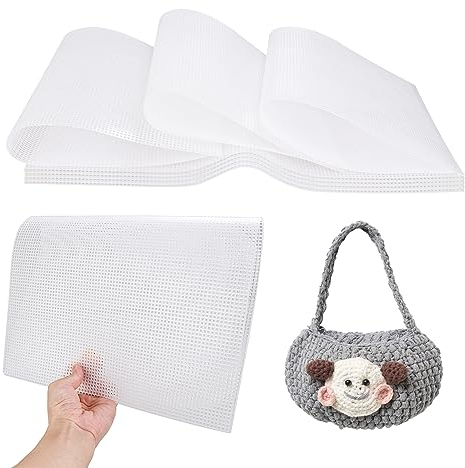 12 Stück Plastic Canvas Sheet Stoff Plastik Stramin 50 x 33cm Kunststoffgitter Kreuzstich Mesh Canvas Needlepoint Canvas Stramin Kunststoffgitter DIY Zubehör für Basteln, Nähprojekte, Handgemachte Bag