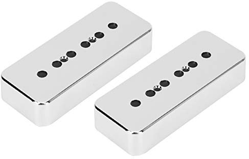 Metall P90 Abdeckung Zubehör 11×7×2 2 Stück Pickup Abdeckung Hochwertige Silber Verchromung Abs Musikinstrument Zubehör