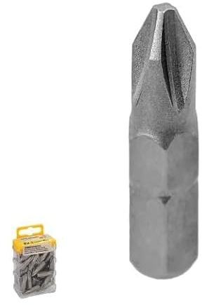 WOLFPACK LINEA PROFESIONAL Phillips-Schraubendreher-Bits Nr. 2 (50 Stück) S2 Chrom-Vanadium-Stahl Sechskant-Bits, Schraubendreher,