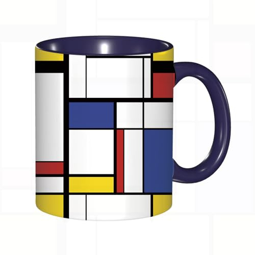 Tasse Mug,Bunte Rechtecke im Mondrian-Stil,Kaffeetasse - Kaffeebecher mit Fassungsvermögen von 330 ml