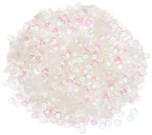 QUARKZMAN Lose Pailletten 4MM Glitzer Pailletten 3000 Stück Becher-Pailletten Stickerei-Pailletten für Schmuckherstellung, Basteln, Nähen, Transparent