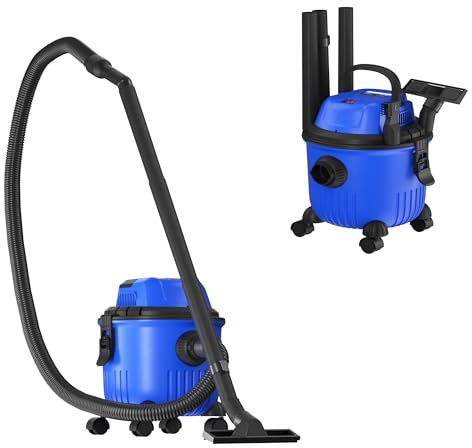 15L Wet Dry Vacuum Cleaner Lightweight Powerful Suction Vacuum with Blower Function, 1.5m Flexible hose and Accessories for Dog Hair, Garage, Car, Home & Workshop