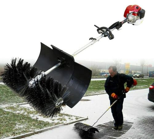 VoOqo Hand-held electric snow plough, 2.3 HP Power Sweeper Artificial Grass Turf Power Brush,EPA Engine for Driveway Turf Snow