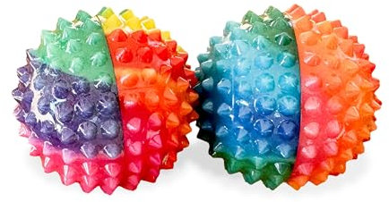 2x DBT Skills Igelball | Magnetischer Hochstress Akupressurball | Bunt | 32mm Durchmesser | zum Stressabbau oder zur Massage, gegen Anspannung und für mehr Beweglichkeit und Konzentration