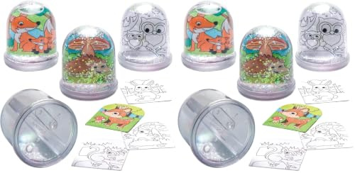 Baker Ross Schneekugel-Bastelsets „Waldtiere“ zum Ausmalen für Kinder – für weihnachtliche Bastelarbeiten und Dekorationen (4 Stück), Sortiert (Packung mit 2)