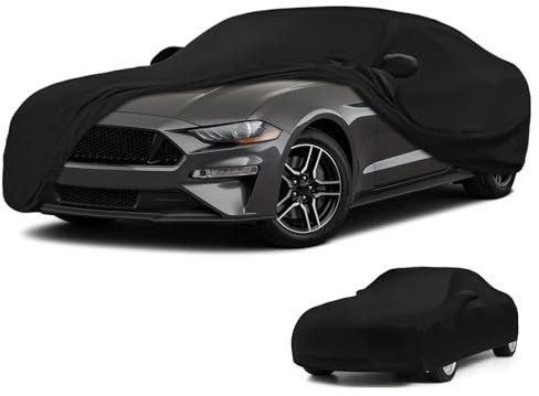 JUDANNA Autoabdeckung Indoor für Ford Mustang 2005-2024, Elastisches Innenbereich Auto Abdeckplane Autoplane Indoorgarage Autoschutzhülle Staubdichtes Atmungsaktiv