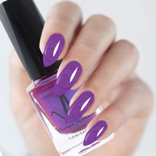 Classic Nail Polish Quick Drying Nail Varnish Long lasting No UV Need Natural Classic Nail Polish (124 - Violet)