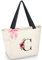 Vavabox Handtasche Damen A-Z Reißverschluss Schultertasche, Geschenke für Damen,Bräute und Brautjungfern, Arbeit,Reisen,Einkaufen,Schule (C, Beige)