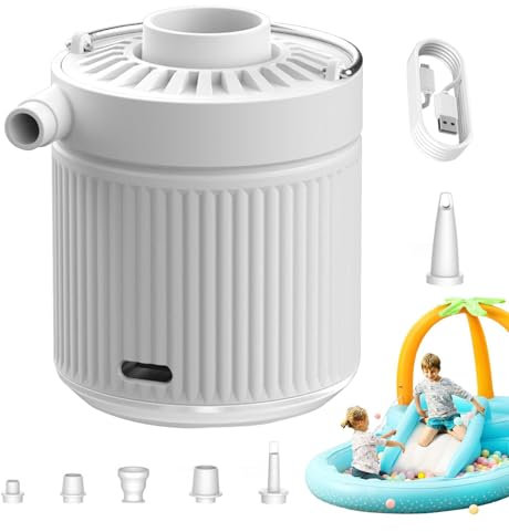 Air Mattress Pump Electric,Quick-Fill Inflator Deflator Pump with Light - 6 Nozzles Electric Pump Inflate Deflate Pump For Air Mattress, Bed, Pool Floats, Raft