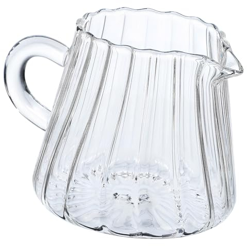 Gatuida Glas Milchkännchen Hochborosilikatglas Elegantes Design Für Kaffee Milch Tee Vielseitig Einsetzbar Für Zuhause Und Gastronomie