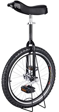 Einradreifen, verchromtes Einrad, Trainingsstil, Radfahren mit Ständer, Radfahren, Outdoor-Sport, Fitness, Training, Gesundheit, schwarz, 20 Zoll