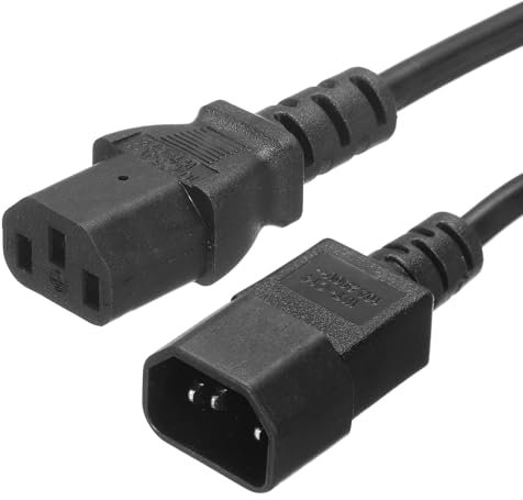 PATIKIL Cordon d'alimentation Secteur 3 Broches C14 Mâle vers C13 Femelle 1mm² 5m 250V 10A Câble d'alimentation PDU pour Ordinateur Portable, Électronique, Téléviseur, Imprimante