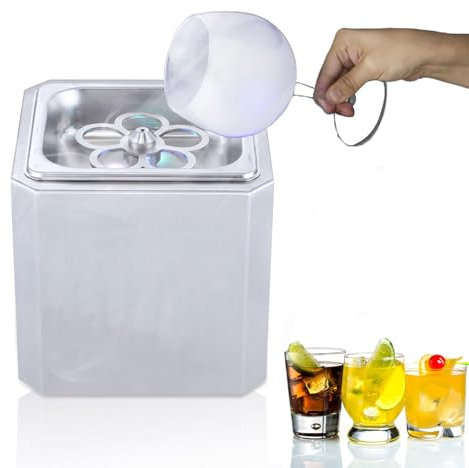 XNXYSMKJ Mini Congelador De Vidrio De CO2, Enfriador De Tazas De Vidrio De Acero Inoxidable, Congelador con Luz LED para Cócteles, Cerveza, Bebidas Mixtas, Bar, Restaurante