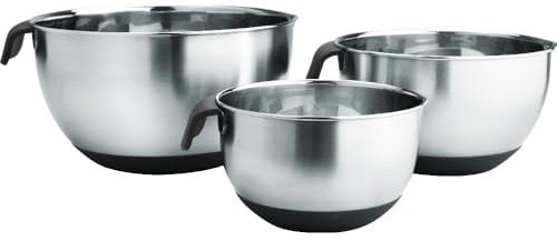 NERTHUS FIH 1380 Set de 3 Tazones de Mezcla - Capacidades de 1L, 2.5L y 4.5L, Ideal para Preparaciones en Cocina y Repostería