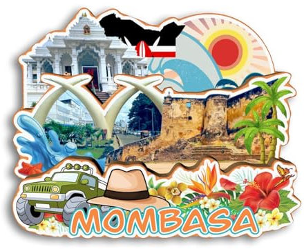 Quwsne Refrigerator Magnet Mombasa Kenya Fridge Magnet City Travel Souvenirs Tourist Gifts 3D Classic Landmarks Handmade Crafts Home Decoration -2948