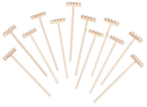 Toyvian Mini Râteaux à Sable Zen en Bambou Outils De Jardin Zen De Bureau Râteau à Quatre Dents pour Bac à Sable Kit De 12 Accessoires pour Contemplation Et Décoration Intérieure