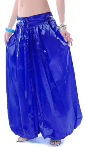ROYAL SMEELA Satin Bauchtanz Haremshose Damen Bauchtanz Kostüm Pumphose Für Bauchtanz ATS Tribal Tanzhose Bauchtanz Hose Lang Tanzen Laternenhosen für Frauen Stammeshose Haremshosen für Damen