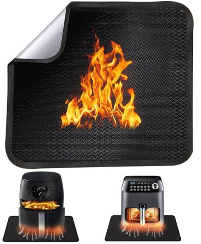 Feuerfeste Unterlage 30 * 30cm Hitzeschutzmatte Schwarz Hitzebeständige Unterlage Hitzebeständig bis 1000℃, Geeignet für Küchen Kamine Rasenflächen und Grillen im Freien.