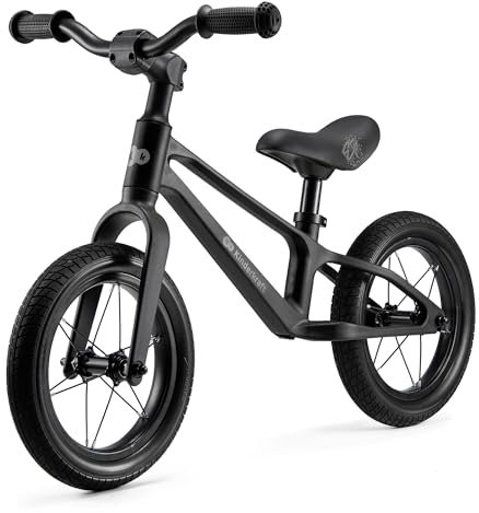 Kinderkraft ETER Balance Bike up to 35 kg, Light Running Bike, Children's Bicycle, 12 Inch Wheels, Nylon Frame, Height Adjustable Saddle, Limited Steering Latch, Rubber Handles, Sporty Design, Black