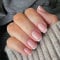 DMQ French Press on Nails Short, 24Pcs White Tip French False Nails, Nude Square Fake Nails Set with Glue, Full Cover Removeable Nail Tips for Women Girls DIY Nails Art