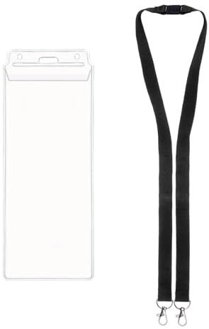 Konzert Ticket Hülle mit Schlüsselband für Konzertkarten und Konzerttickets von Eventim 84 x 205 mm [1 Stück] Ausweishülle für Sportveranstaltungen Tickets