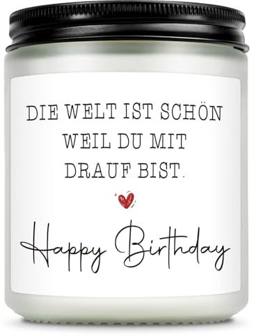 Giftasy Geburtstagsgeschenk für Frauen - Duftkerze im Glas, Geschenke für Frau Freundin Mama Schwester Tochter, Beste Freundin Geburtstag Geschenk