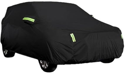 Funda de Coche Cubierta de coche con aislamiento térmico, color negro completo, 190T, impermeable, antinieve, parasol, Anti UV, a prueba de polvo, estilo Exterior de coche for SUV(XXL 530x200x190cm)