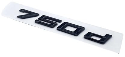 NBCNZCTSAS Schriftart Zahlen Buchstaben 730d 740d 745d 750d 760d Top ABS Emblem Passend for BMW 7er Kofferraum Typenschild Logo Aufkleber Schwarz Chrom(Glossy Black 750d)