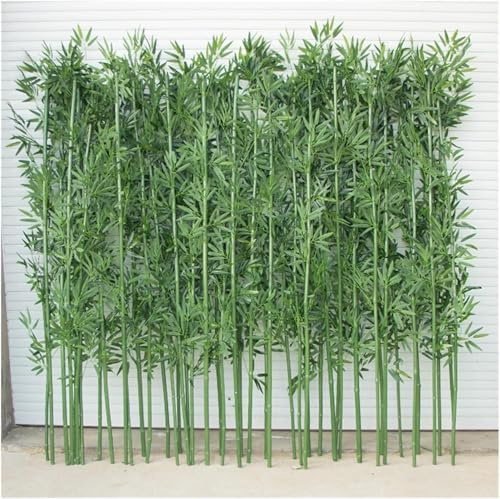 tylxayoxa Bamboo Outdoor Privacy Screen Large Artificial Bamboo Plants Trees, 3ft 4ft 5ft 6ft 6.5ft Tall, Artificial Fake Bamboo Plant With Leaves(100 Pack,2m/6.5ft Tall)