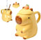 KBIBCK Taza Capybara, 450 ml taza de capibara con tapa, taza de café de cerdo de agua, taza de café 3D, taza de cerámica Capibara, dulce regalo para niño, niña, hijo, hija
