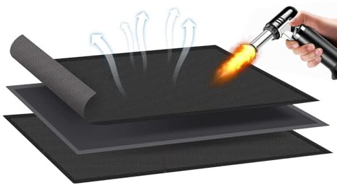 Grillmatte – antihaftbeschichtete Grillmatte | Untergrillmatten für den Außenbereich | Grillmatten | hitzebeständiger tragbarer Teppich für Braten | Outdoor-Versammlungen Kochen Grillen Hinterhof