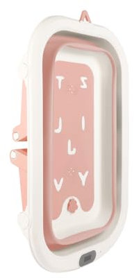Baignoire Pliable Bébé, Baignoire Bébé Avec Thermometre Digital, Coussin De Bain, Compacte Portable Avec Plateau De Rangement-83 * 47 * 28 cm (rose)