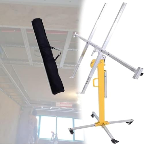 DPLXQPP Herramienta Profesional para Instalación De Pladur En Techos,Elevador 50kg con Nivelación Automática,Diseño Plegable para Fácil Transporte,Incluye Accesorios para Montaje, 4.5m