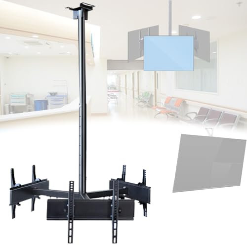 YXZQLOZ El Soporte de TV de Techo Ajustable se Adapta a la mayoría de los televisores de 32-75 Pulgadas, el Soporte de TV de Techo de 3 Lados Tiene