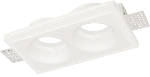 Vetrineinrete® Portafaretto da incasso in gesso a scomparsa tondo doppio diffusore supporto per faretti gu10 e mr16