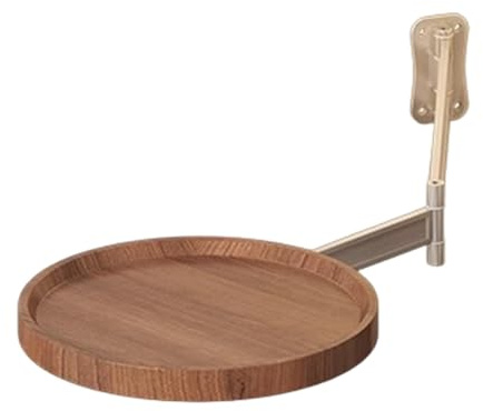 Runder Wandtisch – Klapptisch, 180° drehbar, runde Platte, kleiner moderner Wandschreibtisch | platzsparender Kaffeetisch, drehbare Nachttischplatte, schwimmende Küchenarbeitsstation für die