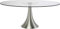 Kare Design Tisch Grande Possibilita, Weiß, Silber, 4-6 Personen, Ovaler Esszimmertisch, Minimalistisch, Essbereich, Retro-Style, Pflegeleicht, Sicherheitsglas Tischplatte, 76x120x180 cm (HxBxT)