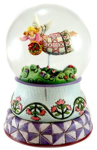 Enesco 4011844 Schneekugel mit Engel, Kunstharz, 18,5 cm