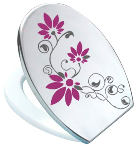 Grafix Aufkleber WC Toiletten Deckel St02 für Pressalit Anthrazit/Bordeaux rot Vinyl