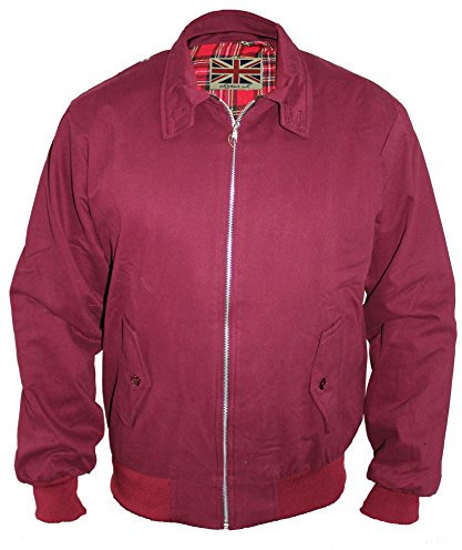 Skytex UK Harrington-Jacke Klassisch/Retro/Mod, in 10 Farben erhältlich, Größen XS-8XL Gr. XXXXL, burgunderrot
