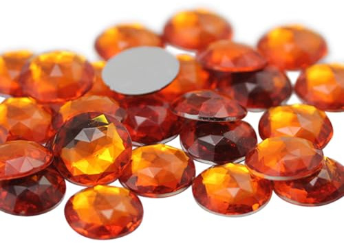 25mm Orange Hyacinth .HC Flat Back Round Acrylic Rhinestones Plastic Circle Gems for Costume Making Cosplay Jewels Pro Grade Embelishments - 20 Pieces (Hyacinth)