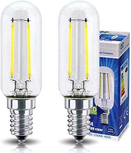 Long Life Lamp Company 2 Pack LED Cooker Hood Bulb 3w = 40w Brightness Energy Saving SES E14 Small Screw